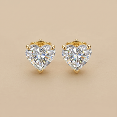 1-1ct Labgrown Heart Diamond Solitaire Studs