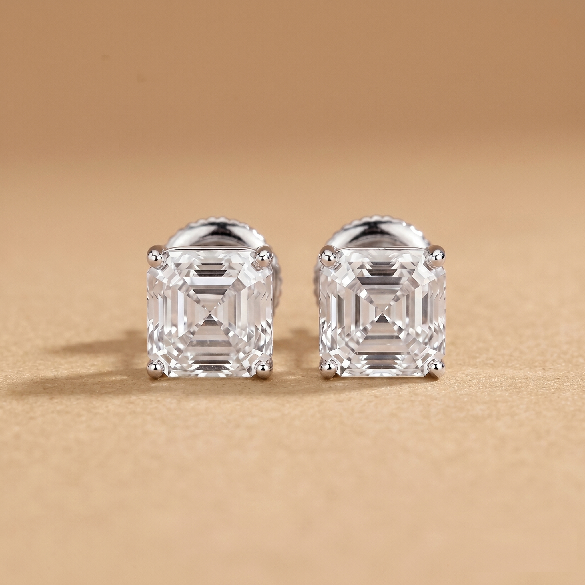 1.5-1.5ct Labgrown Asscher Solitaire Studs