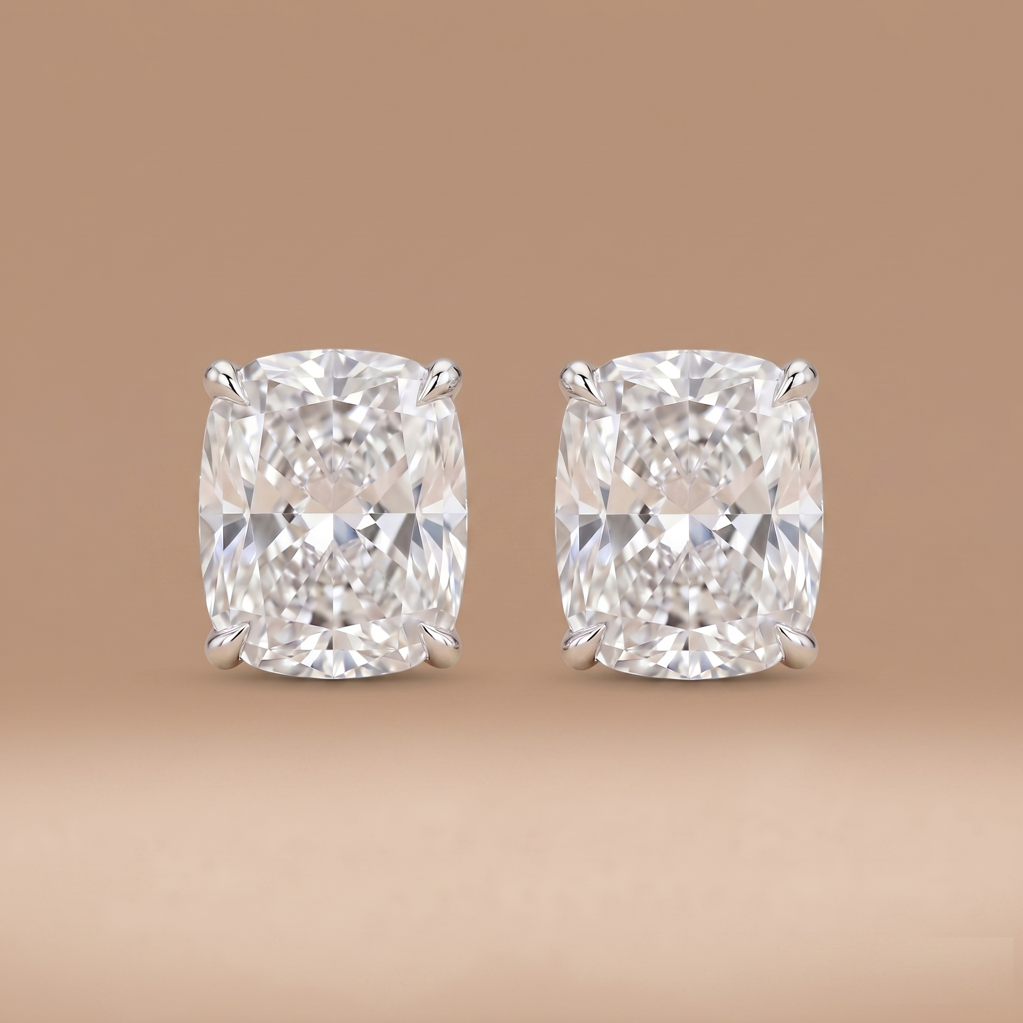 1.5-1.5 Ct Cushion Lab-Grown Diamond Solitaire Studs