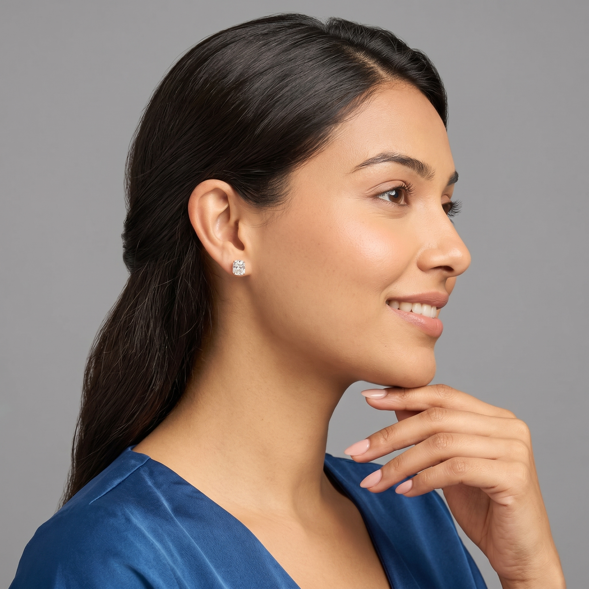 1.5-1.5 Ct Cushion Lab-Grown Diamond Solitaire Studs