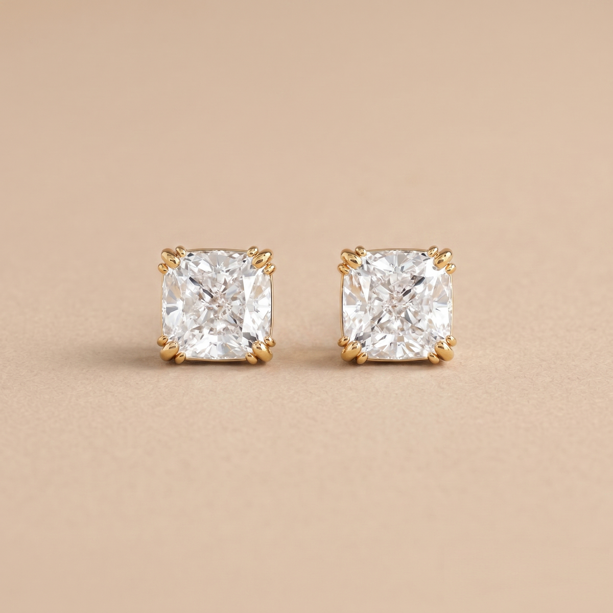 1-1 Ct Cushion Lab-Grown Diamond Solitaire Studs