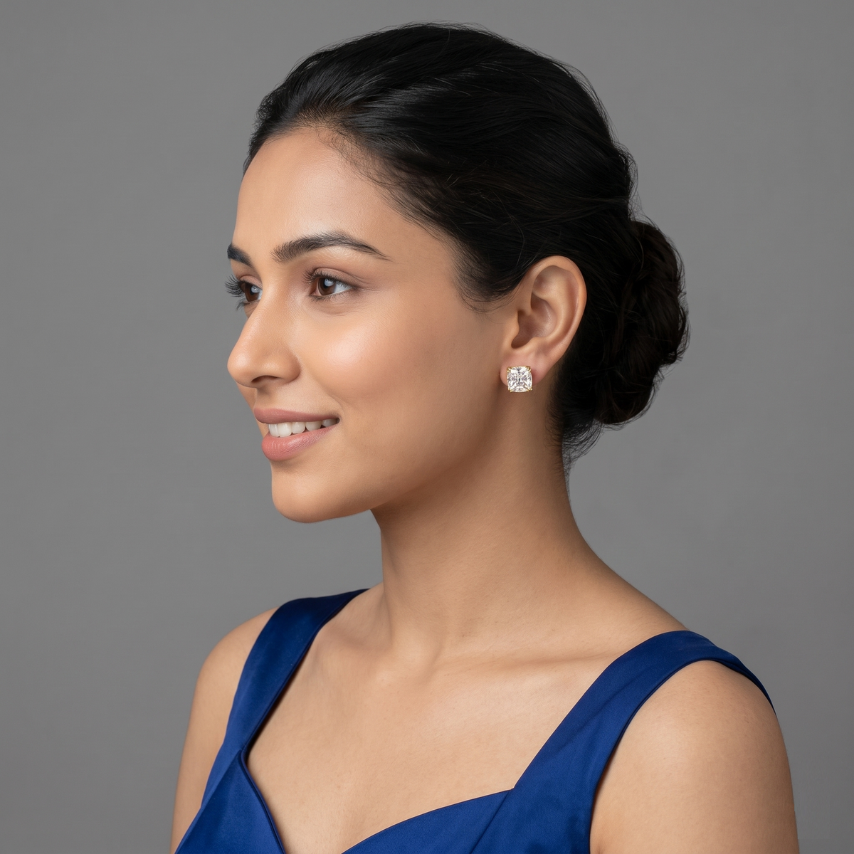 1-1 Ct Cushion Lab-Grown Diamond Solitaire Studs