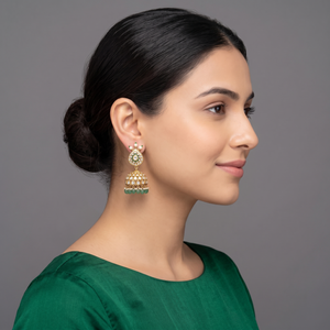 Traditional meena-polki jhumkas