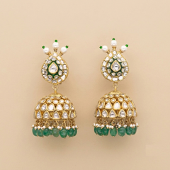 Traditional meena-polki jhumkas
