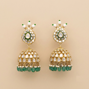 Traditional meena-polki jhumkas