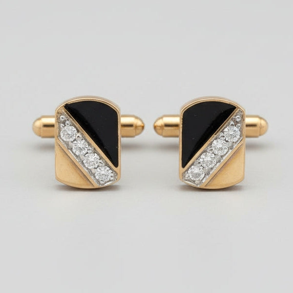 Diagonal Diamond Cufflinks
