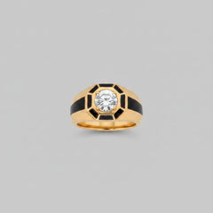 Black Stripe Statement ring