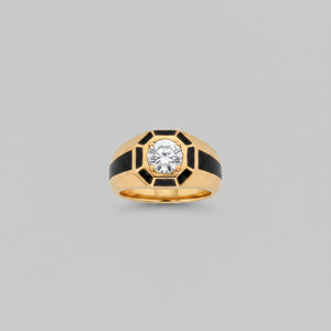 Black Stripe Statement ring