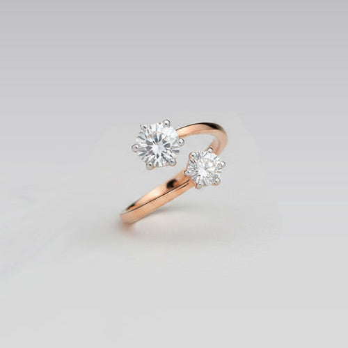 Floral Sparkle Twin-Top Ring