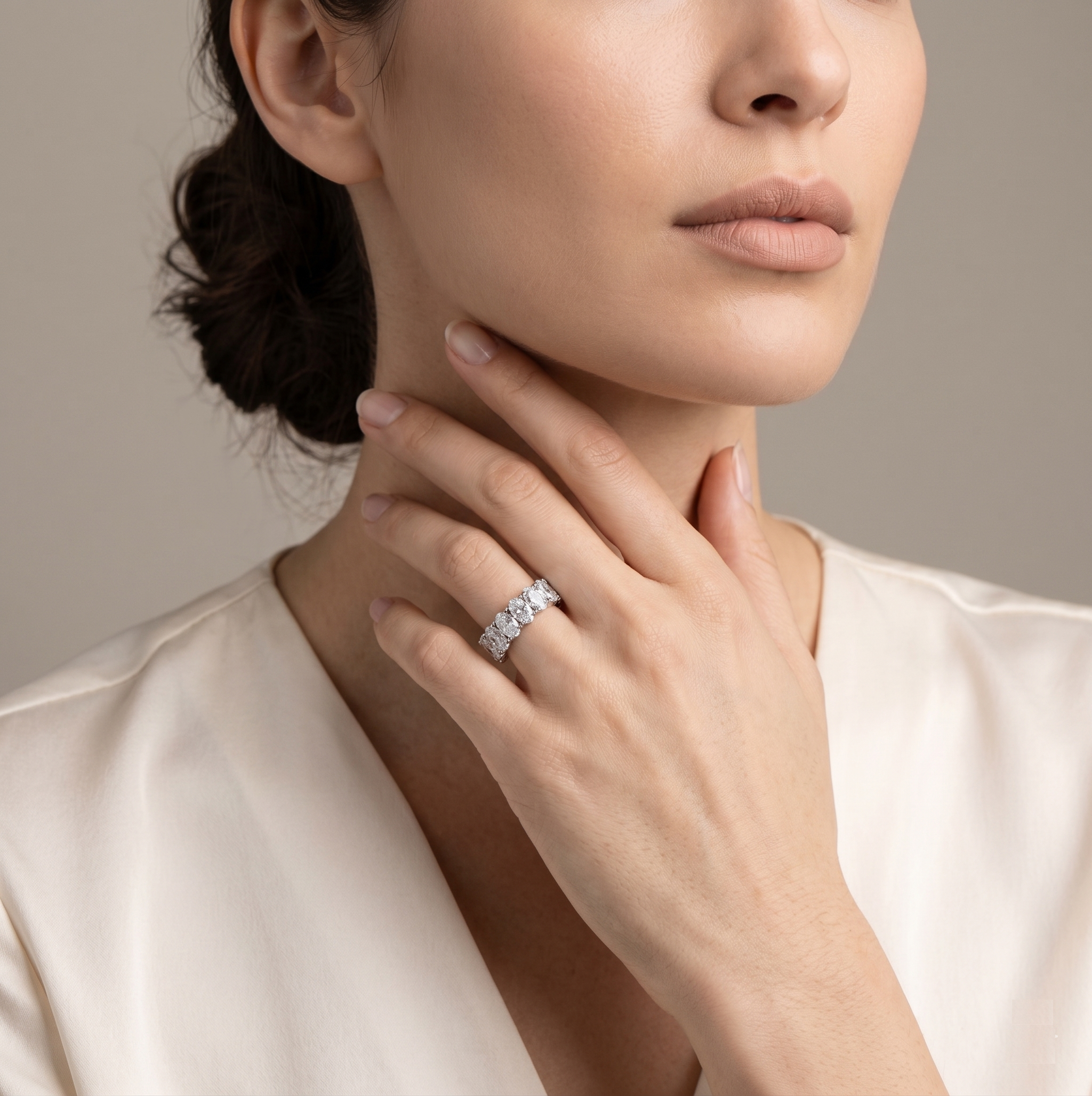 Oval full eternity band
