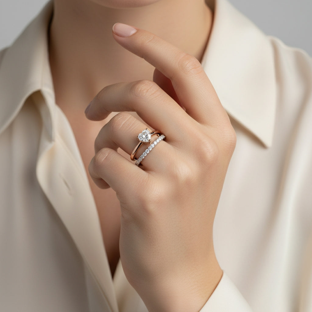 Flowing lab-grown diamond engagement ring for women – 100% custom-made