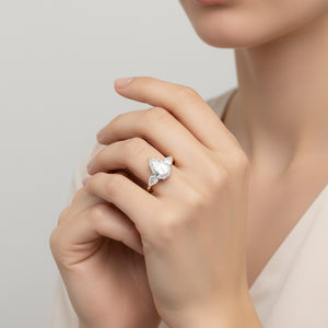 Delicate lab-grown solitaire diamond ring for women – gentle wings design
