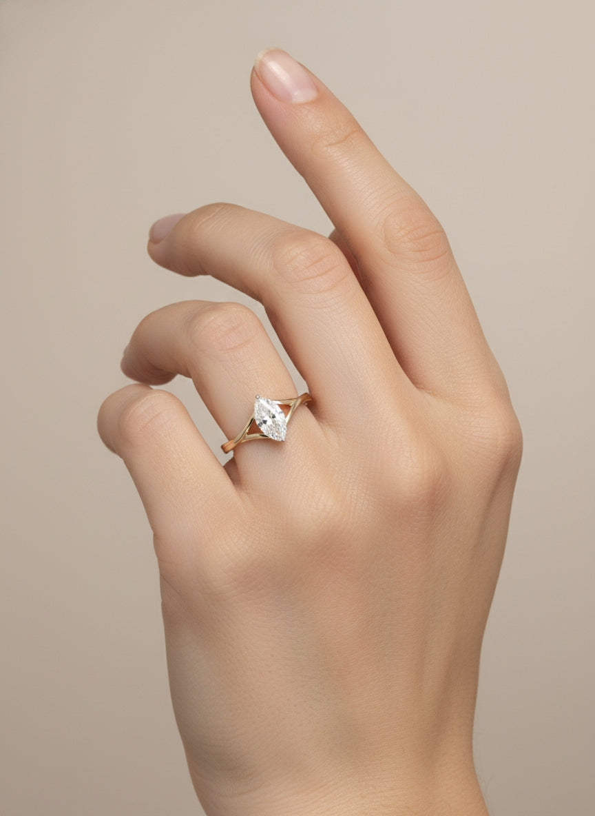 Crown Marquise Ring