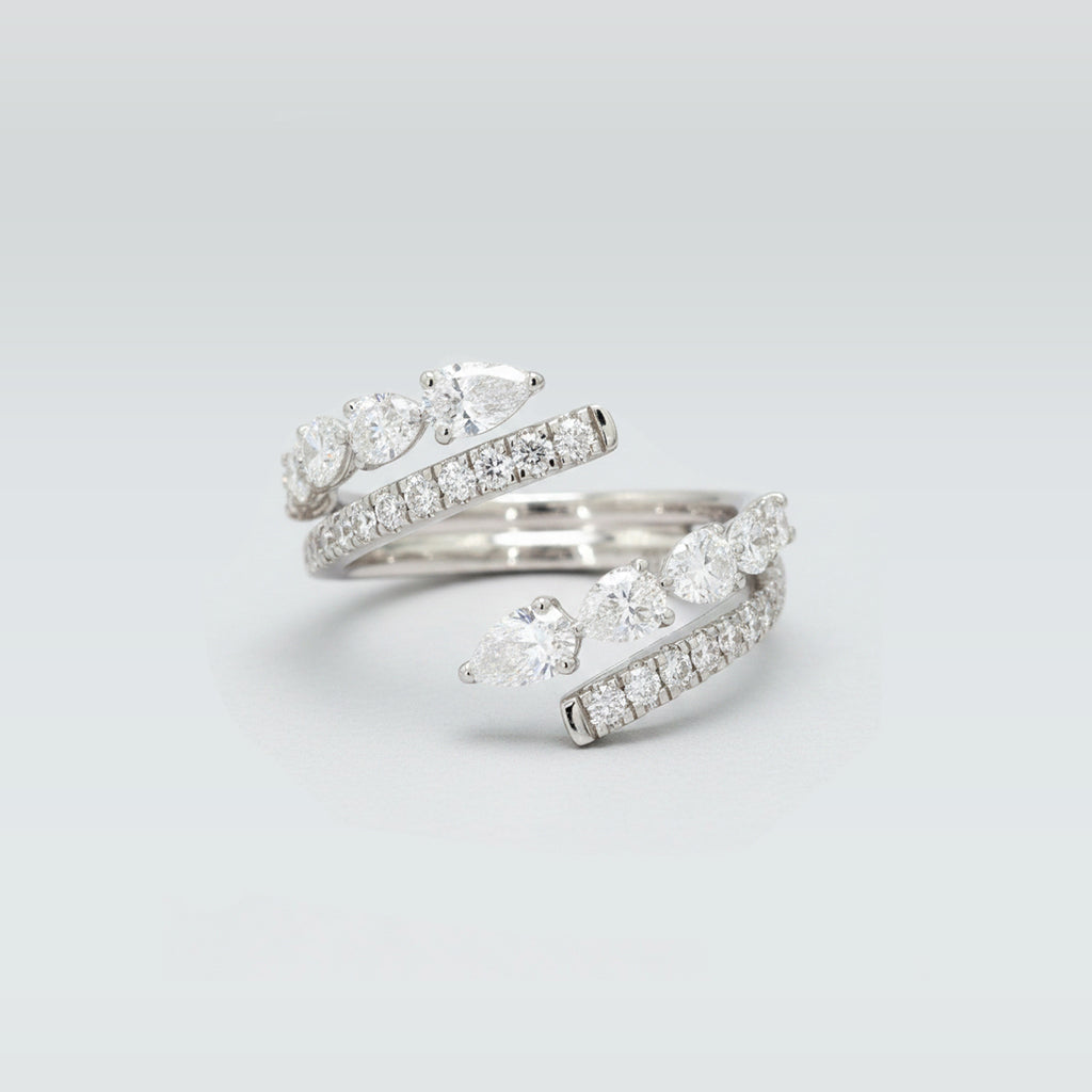 Inarra Atelier lab-grown diamond eternity band with twisted drop design for women