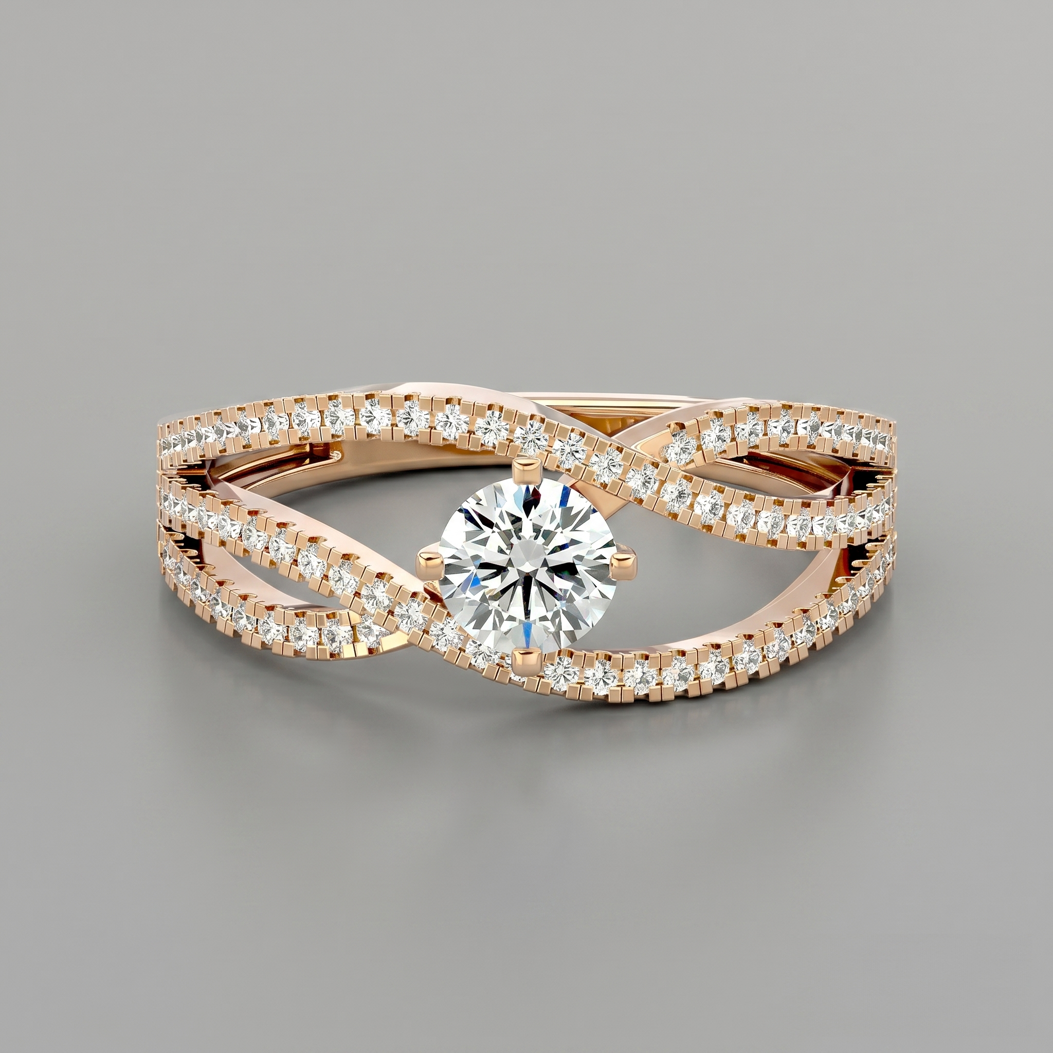 Crossover Pavé Ring