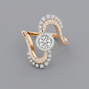 Sculptural lab-grown solitaire diamond ring for women – bold spiral luxury