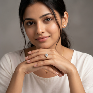 Inarra Atelier minimal round lab-grown diamond solitaire ring – BIS hallmarked