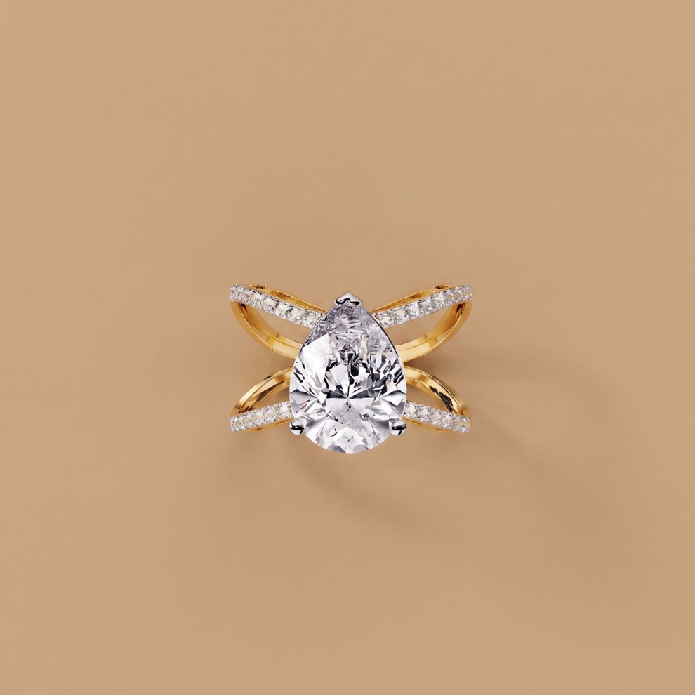 Solitaire pear-cut Vow Ring