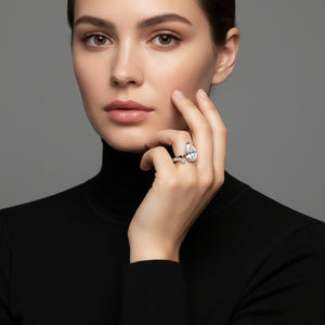 Lab-created open-style solitaire diamond ring for women – 100% custom-made