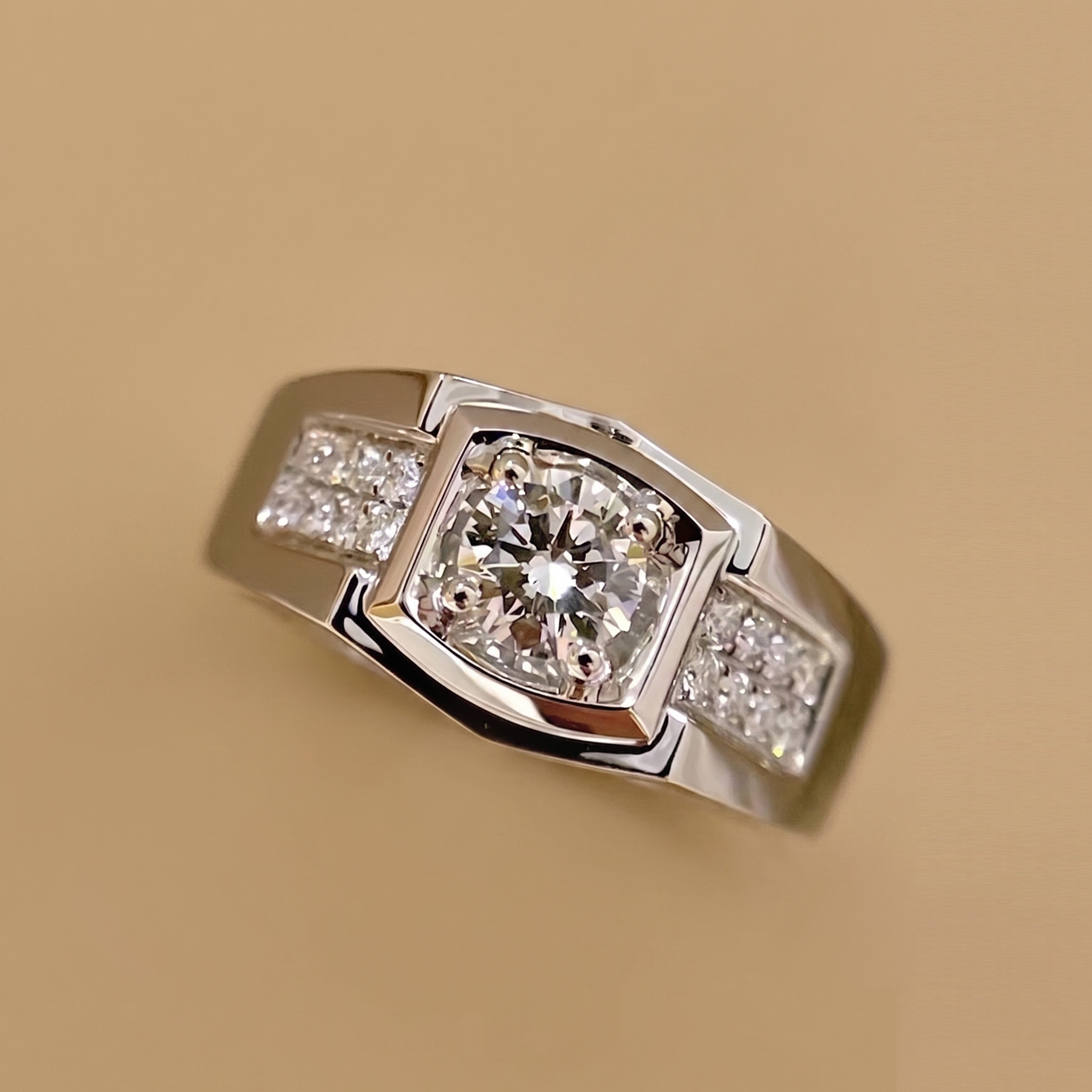 Broad Band Solitaire – 1 ct Lab-Grown Diamond Ring