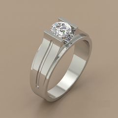 1.5ct round labgrown diamond men's ring