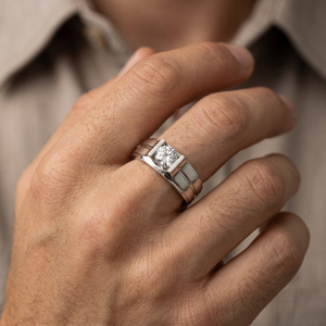 1.5ct round labgrown diamond men's ring