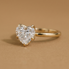 3ct Labgrown Heart Solitaire Tiger Claw Ring