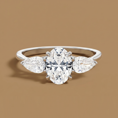 2ct Labgrown Oval Three Stone Engagement Ring