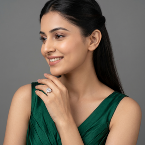 2.5ct Labgrown Emerald Halo Engagement Ring