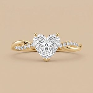 2ct Heart Solitaire Twisted Ring