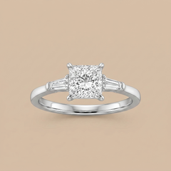 1.5ct Labgrown Princess Three Stone Engagement Ring