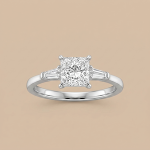 1.5ct Labgrown Princess Three Stone Engagement Ring