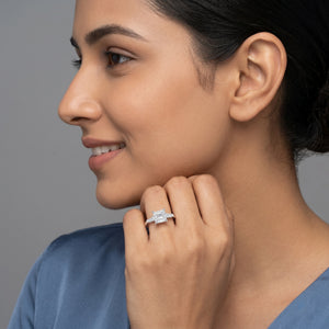 1.5ct Labgrown Princess Three Stone Engagement Ring