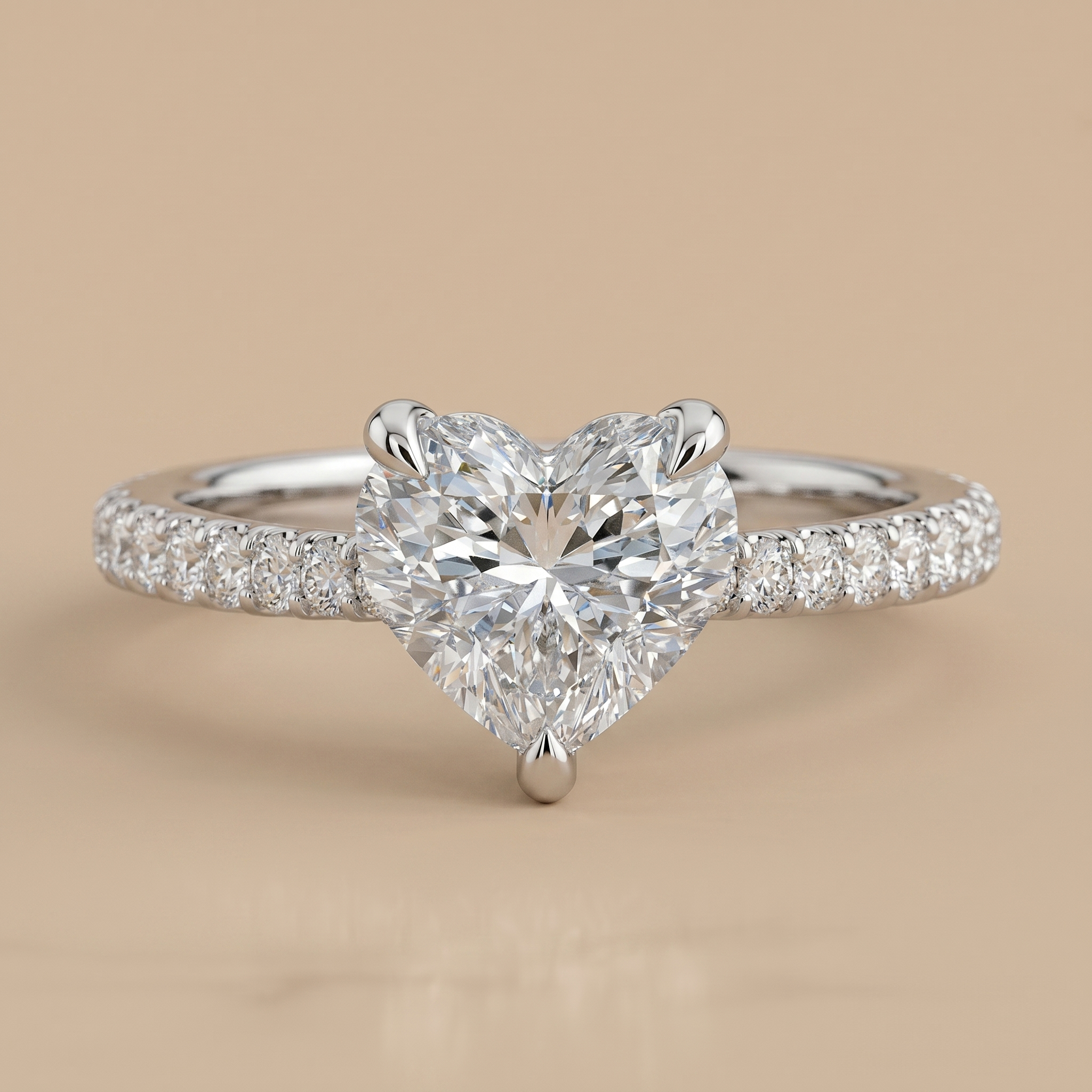 Cascade Heart – 2.4 ct Curved Band Lab-Grown Diamond Ring