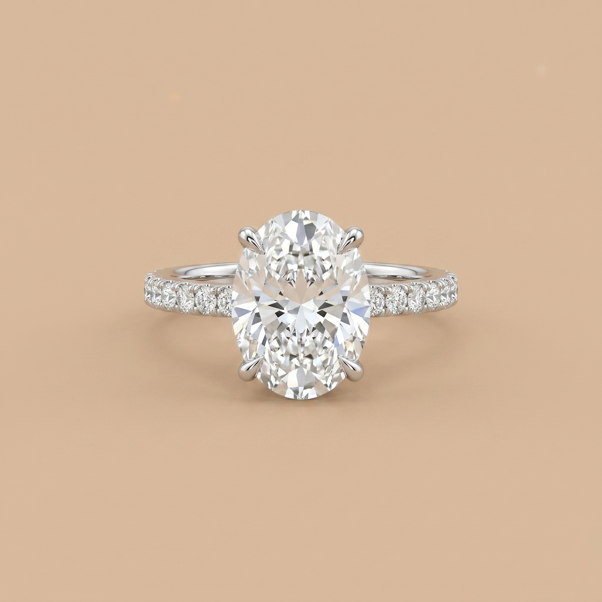 Elevated Oval – 2.3 ct Halo-Band Lab-Grown Diamond Ring