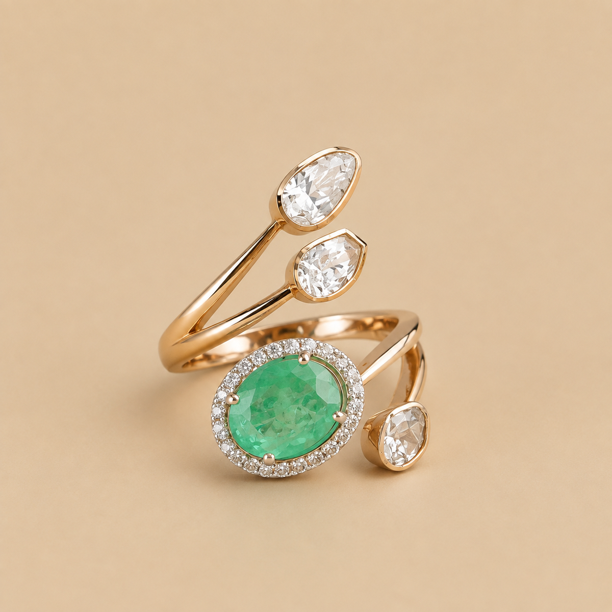 Wraparound Polki ring