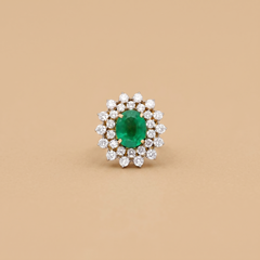 Flower of Life Emerald Ring