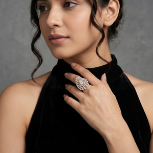 Pear Shape Illusion Setting Labgrown Cocktail Ring