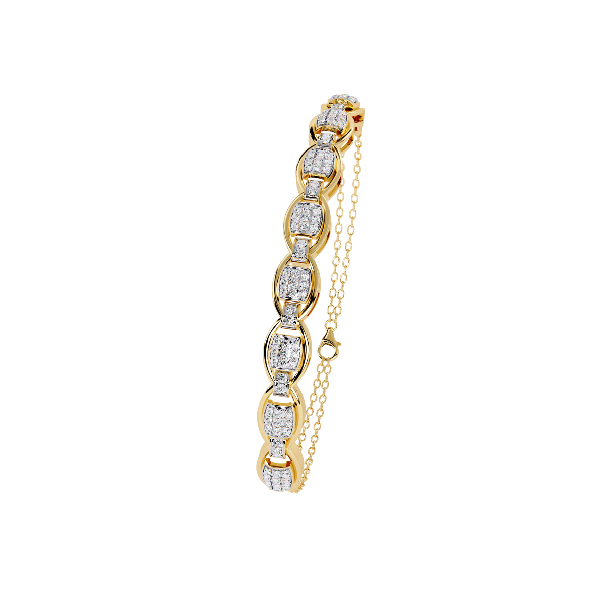 Gilded Link Bracelet, a gilded-link diamond design in lab-grown diamonds, 9/14/18kt gold, at Inarra Atelier Kolkata