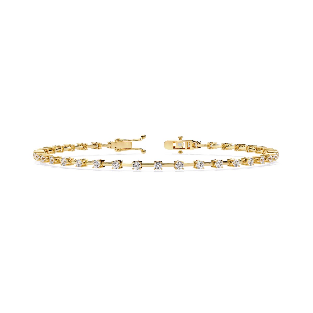 Interval Bracelet, a spaced diamond link design in lab-grown diamonds, 9/14/18kt gold, at Inarra Atelier Saltlake