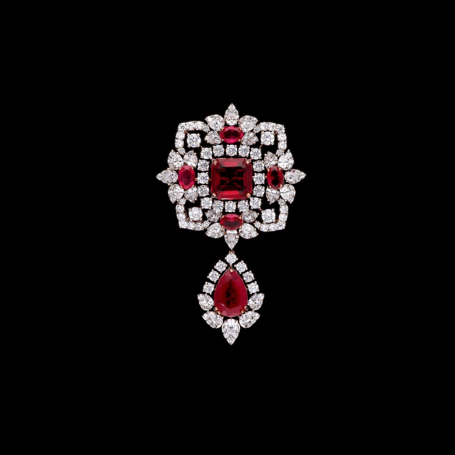 Blood Rose Pendant / Brooch