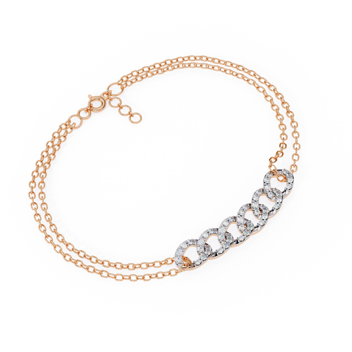 Interlocking Circles Bracelet, a interlocking-circle diamond design in lab-grown diamonds, 9/14/18kt gold, at Inarra Atelier Kolkata