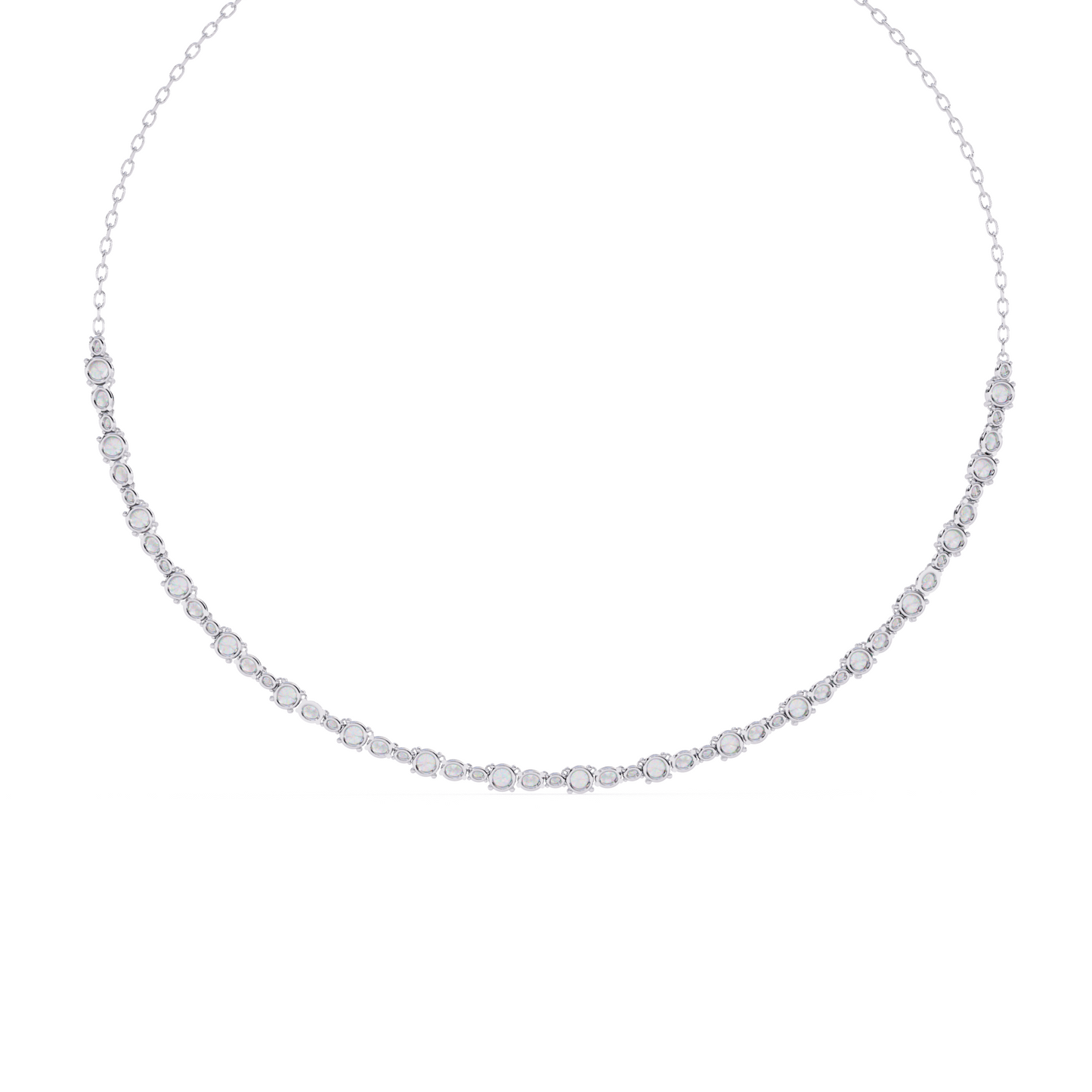 Round & Oval Curve Necklace