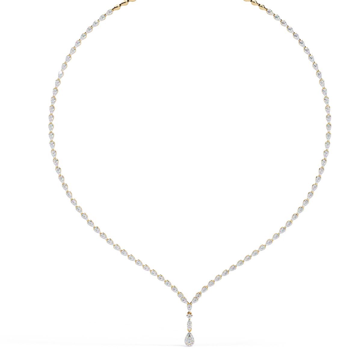 Waterfall Drop Diamond Necklace, a waterfall drop diamond design, 9/14/18kt gold, at Inarra Atelier Saltlake
