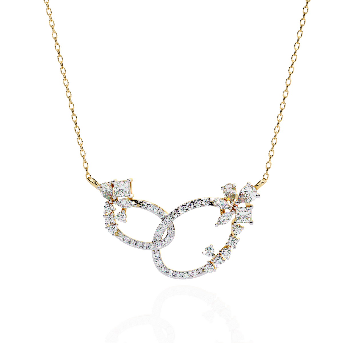 Interlocking Petals Necklace, a interlocking petal design, 9/14/18kt gold, at Inarra Atelier Kolkata