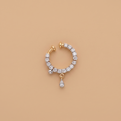 Labgrown Round Diamond Classic Nath With Drop Hangings