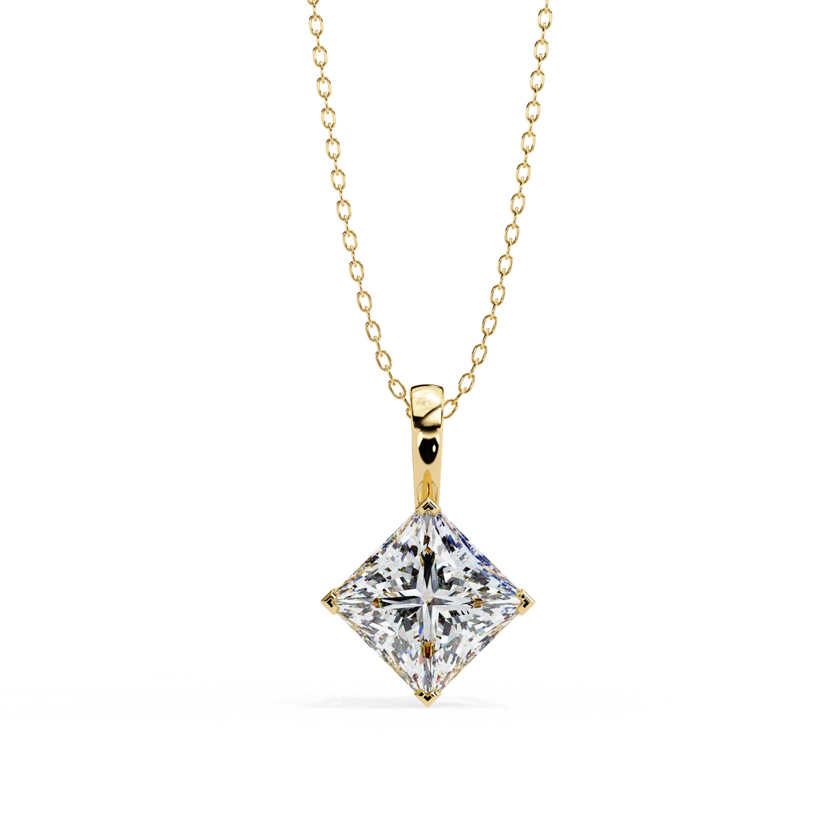 The Classic Princess Pendant, a classic princess-cut design, 9/14/18kt gold, at Inarra Atelier Saltlake