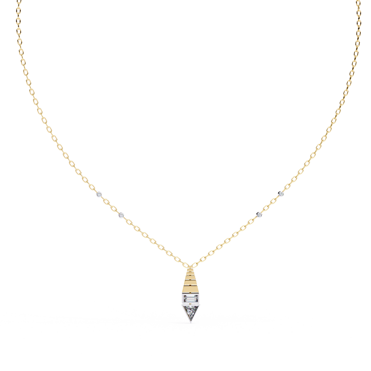 Classic Trillion Cut Pendant, a trillion-cut design, 9/14/18kt gold, at Inarra Atelier Saltlake