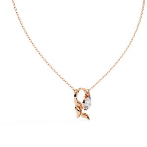 Solitaire Leaf Pendant