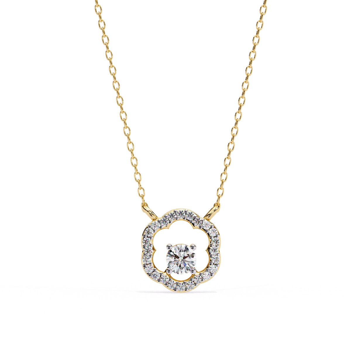 Petal Halo Pendant, a petal-halo design, 9/14/18kt gold, at Inarra Atelier Saltlake